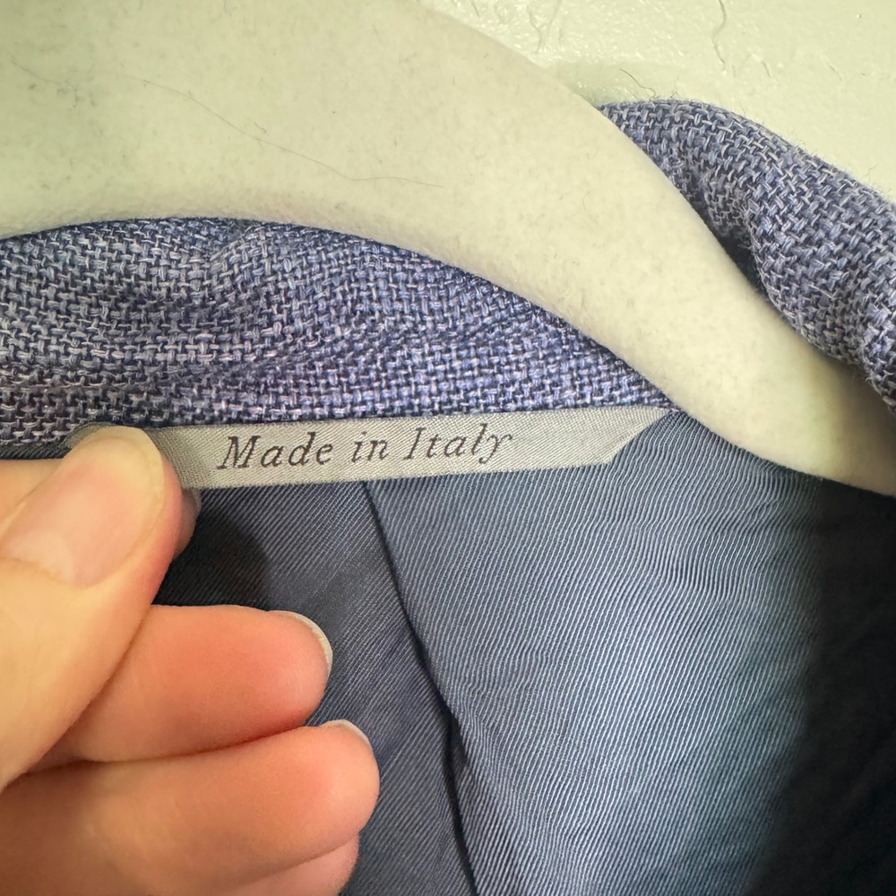 Canali Mens Wool Silk Linen Blazer 36R Blue Excellent 2-Button Sport Coat Preppy - Picture 11 of 12